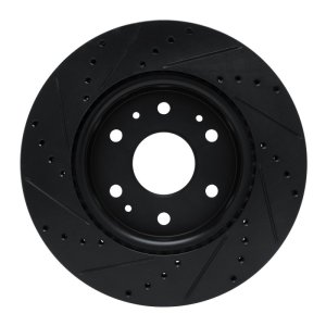 Chevrolet Colorado Brake Rotor (1) - Front Right - R1 Concepts - Drilled & Slotted - Black - `23-`25
